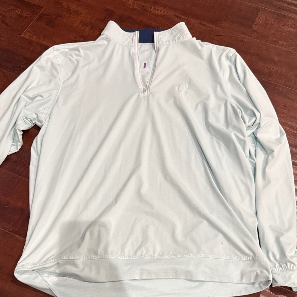 Rhoback Light Mint Pullover with Green & White Stripe